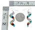 Multicolor Sterling Silver Native American Spiral Beaded Hook Dangle Earrings AX127624